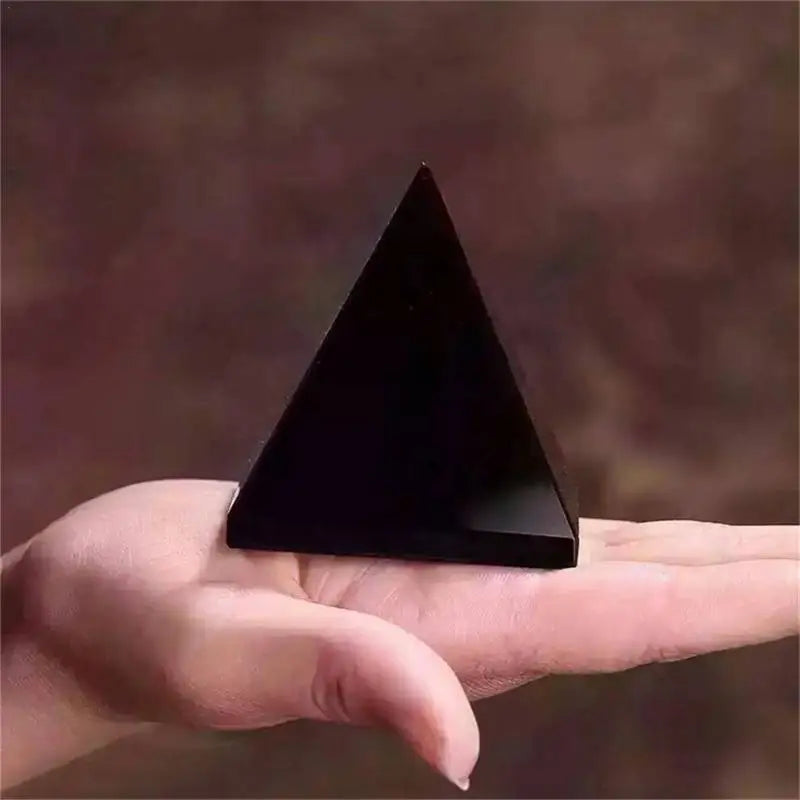 Natural Black Crystal Pyramid Tower