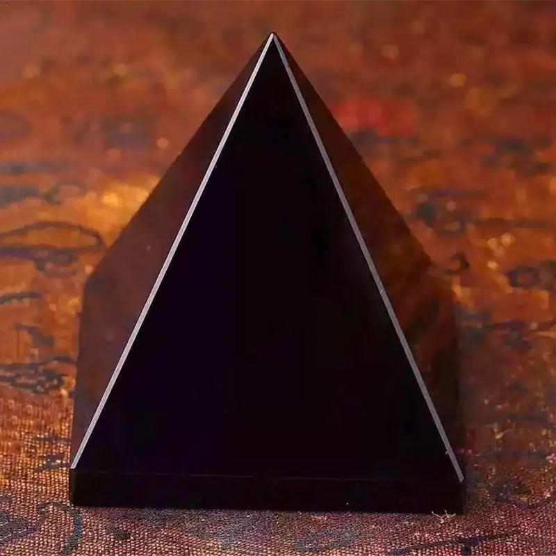 Natural Black Crystal Pyramid Tower